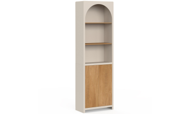 Etagère Athéna avec placards beige et bois