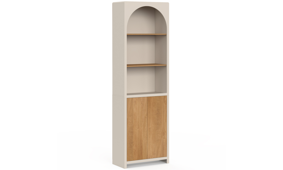 Etagère Athéna avec placards beige et bois