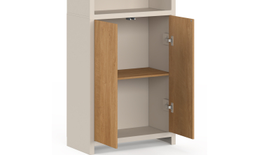 Etagère Athéna avec placards beige et bois