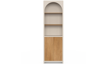 Etagère Athéna avec placards beige et bois