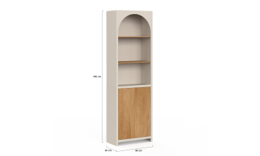 Etagère Athéna avec placards beige et bois