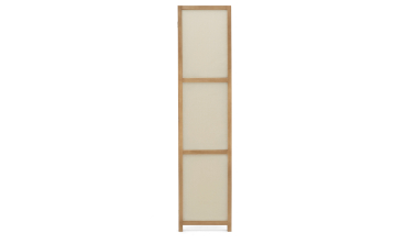 Paravent intérieur bois teinté tissu beige