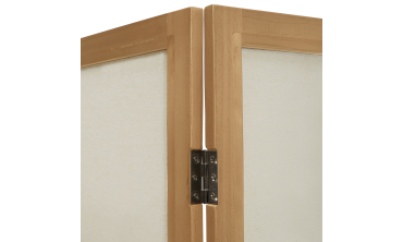 Paravent intérieur bois teinté tissu beige