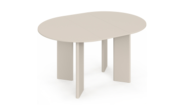 Table à manger ronde extensible Cassia beige Ø110-150cm