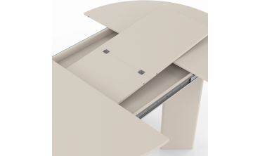 Table à manger ronde extensible Cassia beige Ø110-150cm