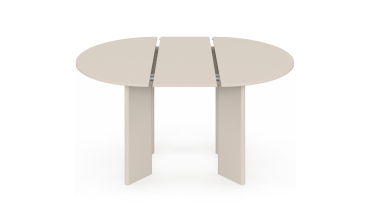 Table à manger ronde extensible Cassia beige Ø110-150cm