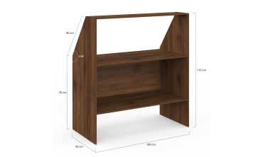 Etagère de rangement sous pente Jeanne effet noyer