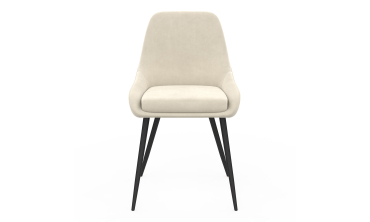 Chaises Olivia velours mix couleurs (crème, gris, terracotta) pieds métal - lot de 6