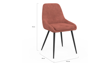 Chaises Olivia velours mix couleurs (crème, gris, terracotta) pieds métal - lot de 6