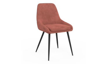 Chaises Olivia velours mix couleurs (crème, gris, terracotta) pieds métal - lot de 6