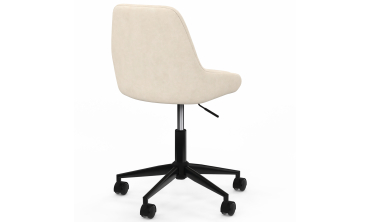 Fauteuil de bureau à roulettes Olivia velours crème