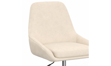 Fauteuil de bureau à roulettes Olivia velours crème