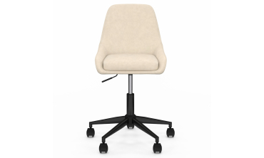 Fauteuil de bureau à roulettes Olivia velours crème