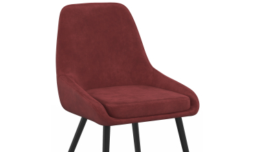 Chaises Olivia velours bordeaux pieds métal - lot de 4