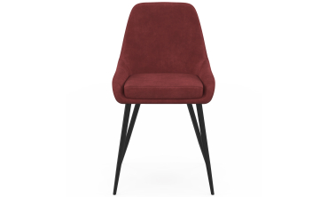 Chaises Olivia velours bordeaux pieds métal - lot de 4