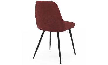 Chaises Olivia velours bordeaux pieds métal - lot de 4