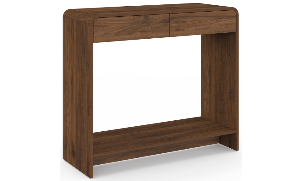 Console Cassia 2 tiroirs effet noyer