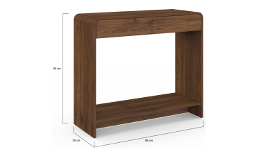 Console Cassia 2 tiroirs effet noyer