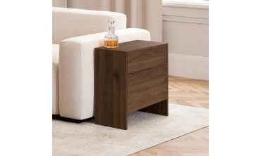 Table d'appoint mini bar Faustine lattes effet noyer