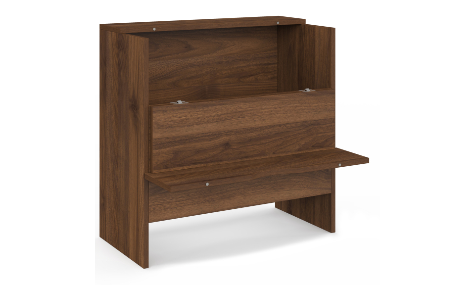 Table d'appoint mini bar Faustine lattes effet noyer