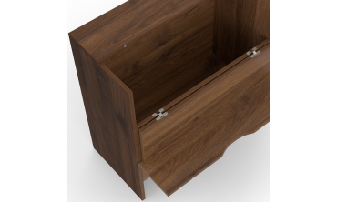 Table d'appoint mini bar Faustine lattes effet noyer