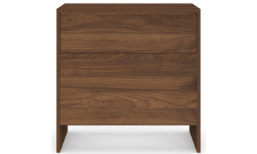 Table d'appoint mini bar Faustine lattes effet noyer