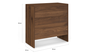 Table d'appoint mini bar Faustine lattes effet noyer