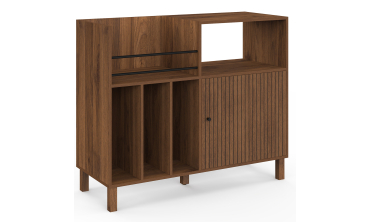 Meuble vinyle Faustine lattes effet noyer 90cm