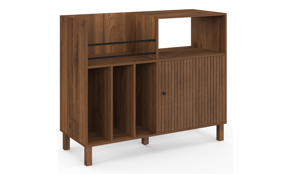 Meuble vinyle Faustine lattes effet noyer 90cm