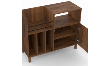 Meuble vinyle Faustine lattes effet noyer 90cm