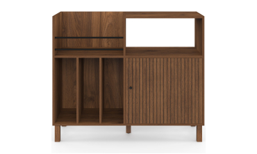 Meuble vinyle Faustine lattes effet noyer 90cm