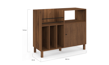 Meuble vinyle Faustine lattes effet noyer 90cm