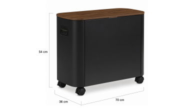 Coffre à granules sur roulettes 60kg noir