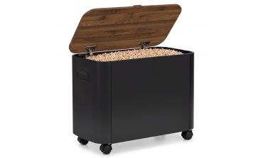 Coffre à granules sur roulettes 60kg noir