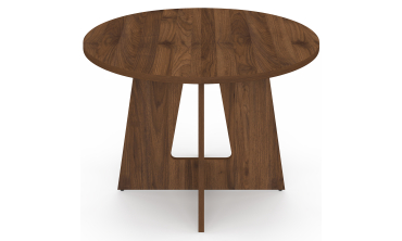 Table à manger ronde extensible Héloïse effet noyer Ø110-150cm