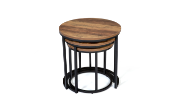 Tables basses rondes gigognes Elize - lot de 3