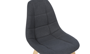 Chaises Gabriella assise en tissu gris anthracite et pieds bois - lot de 2