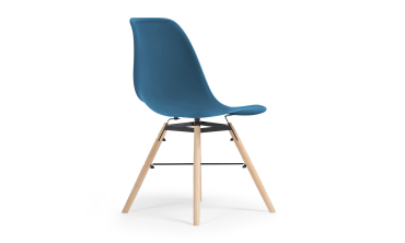 Chaises Arkken assise bleu canard et pieds bois - lot de 2