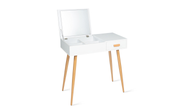 Coiffeuse-bureau 2 en 1 Serena avec miroir rabattable