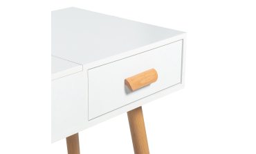 Coiffeuse-bureau 2 en 1 Serena avec miroir rabattable