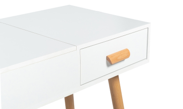Coiffeuse-bureau 2 en 1 Serena avec miroir rabattable