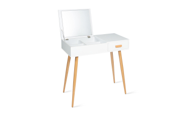 Coiffeuse-bureau 2 en 1 Serena avec miroir rabattable