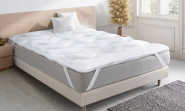 Surmatelas 1000GSM plumes d'oie anti acariens 80x200cm