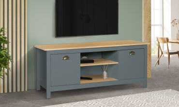 Meuble TV Ninon bois et gris L113cm