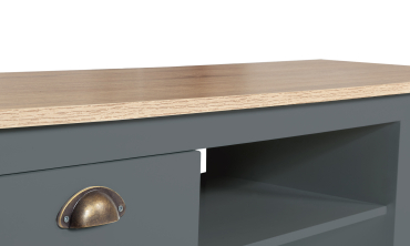 Meuble TV Ninon bois et gris L113cm