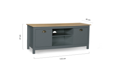 Meuble TV Ninon bois et gris L113cm