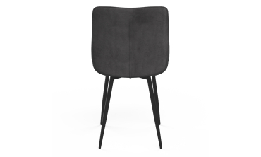 Chaises Melinda en velours gris foncé et pieds noirs - lot de 2