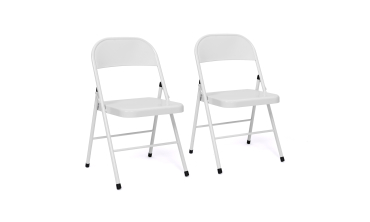 Chaises pliantes Lucy en métal blanc - Lot de 2