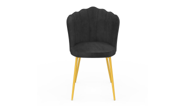 Chaises Arielle en velours gris et pieds dorés - lot de 2