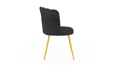 Chaises Arielle en velours gris et pieds dorés - lot de 2